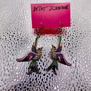 2/$25 Betsey Johnson Multicolor Bird Earrings